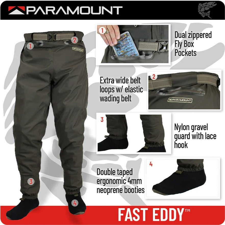 Men's Waterproof Fishing Wader Pants with Neoprene Booties - Size M