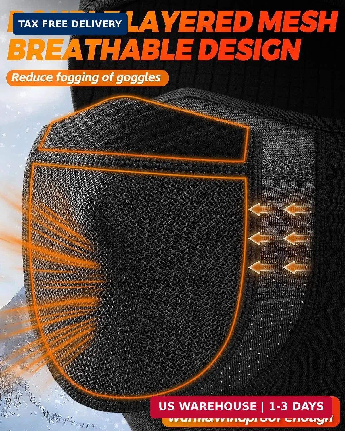 Movable Waffle Fleece Ski Mask for Men Women Winter Face Covering