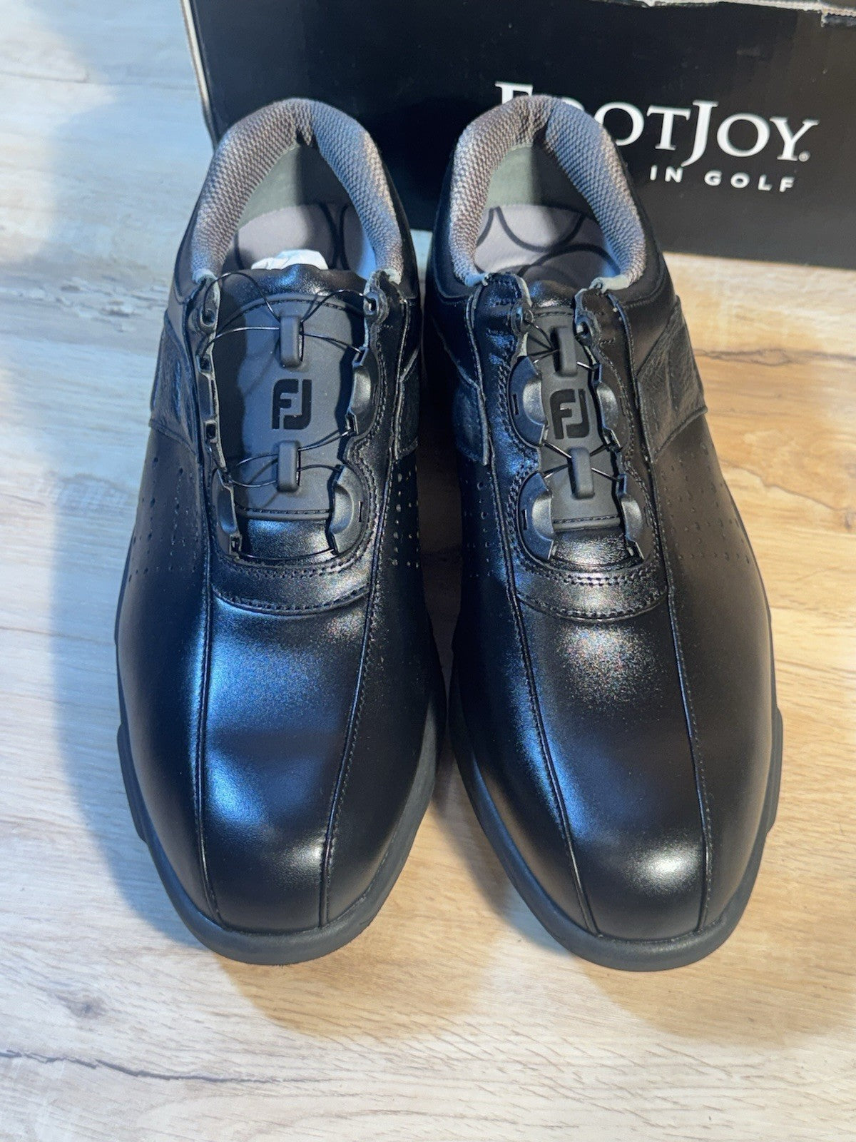 Men's Black Leather Golf Shoes - ReelFit Series, Size 10M, New with Box