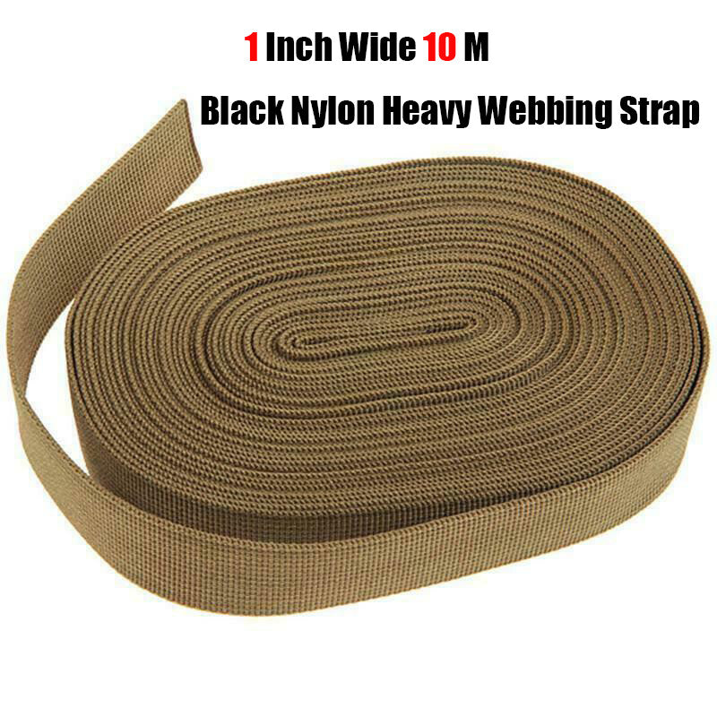 Heavy Duty Nylon Webbing Strap 1 Inch Wide 10m Length for Outdoor & Industrial Use