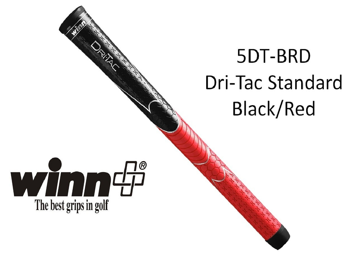 Set of 7 Winn Dri-Tac Standard Grip Black Red for Tennis & Sports