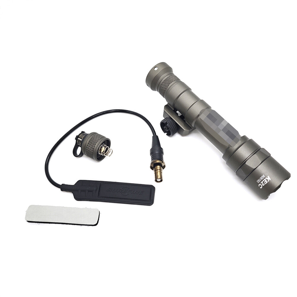 Tactical LED Rifle Flashlight with Remote Pressure Switch - Black, Dark Earth