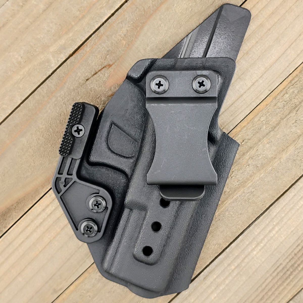 Kydex Holster with Mod Wing - Tactical Black, Optic Ready, Adjustable Carry