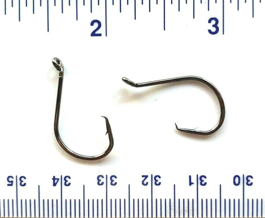 100 Size 2 Circle Fishing Hooks - Offset Saltwater Tackle Set