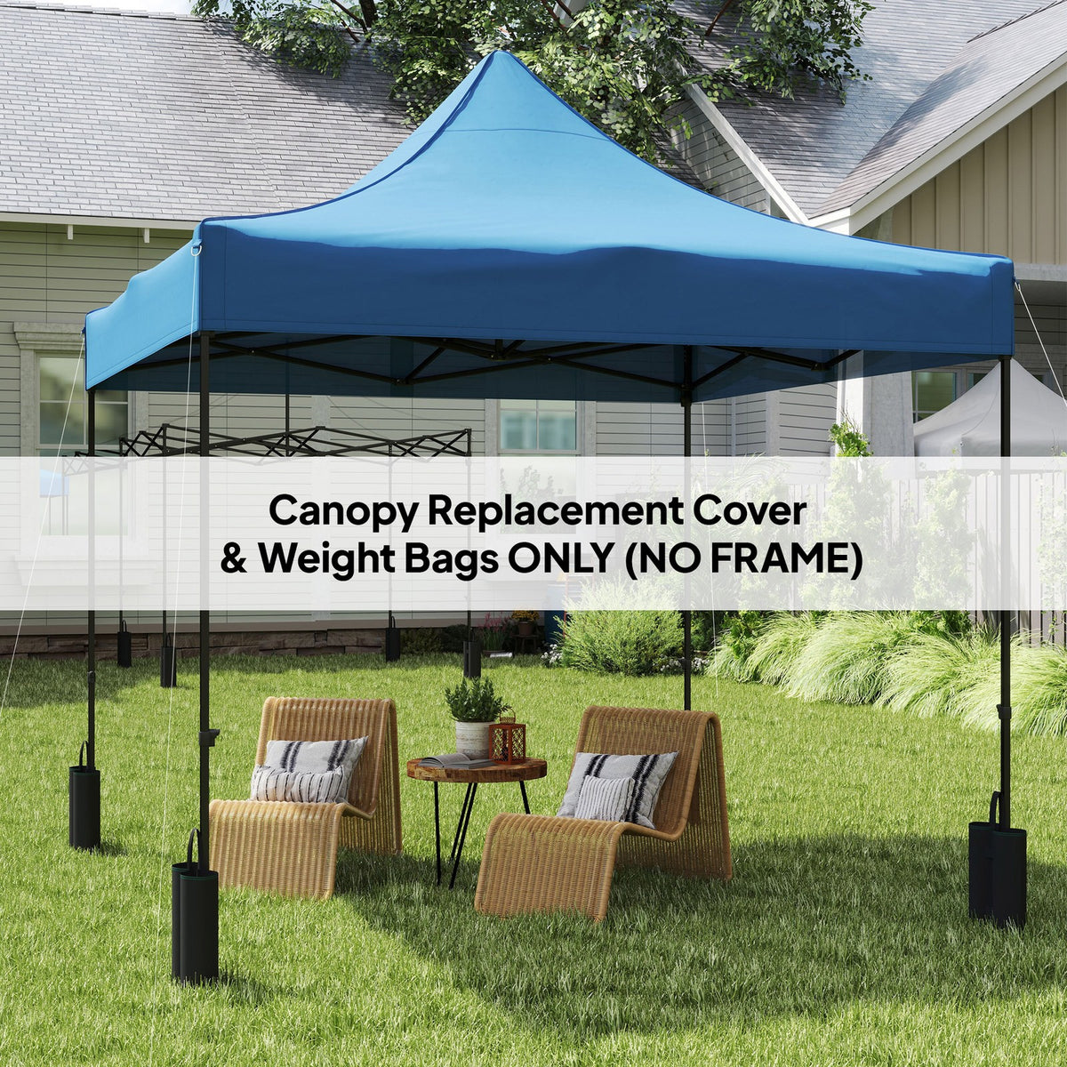 10' x 10' Pop Up Canopy Replacement Top with Weight Bags, Navy Blue