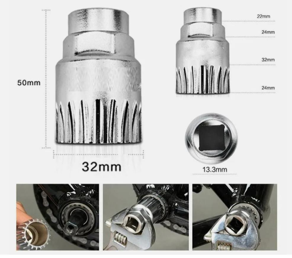 Bike Repair Tool Kit with Chain Breaker & Crank Extractor - 6 Pieces