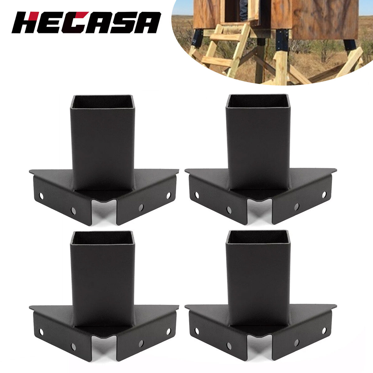 Heavy Duty Powder Coated Deer Elevator Brackets - Tree Stand Supports, 4pcs