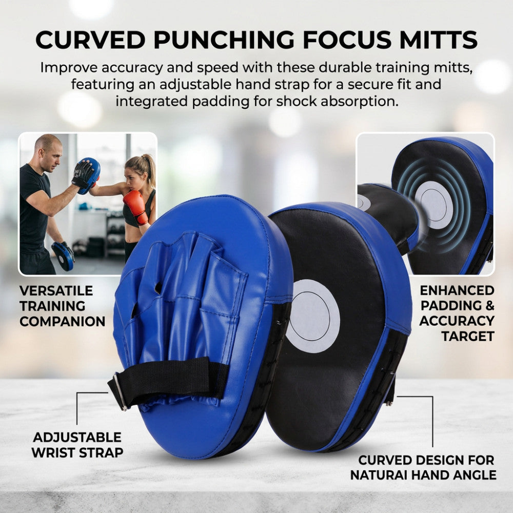 Boxing Punching Pads Kick Training Target Set Blue Black Pair for Muay Thai