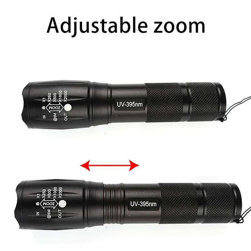 UV Flashlight LED Torch with Dual Ultraviolet and White Light for Currency & Document Detection