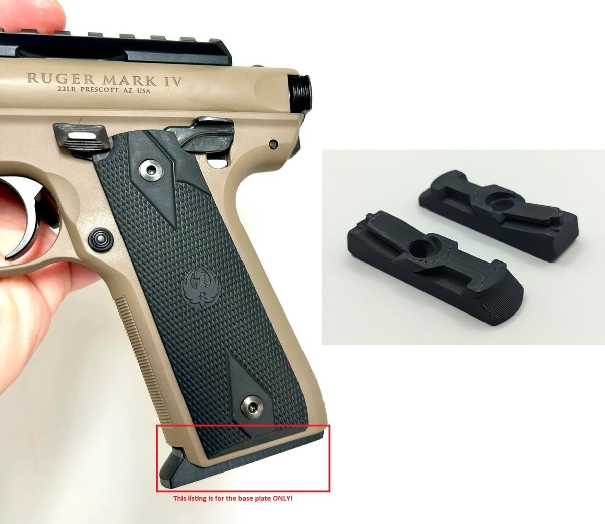 Extended Base Plates for Ruger Mark IV 22/45 Magazines - Pack of 4