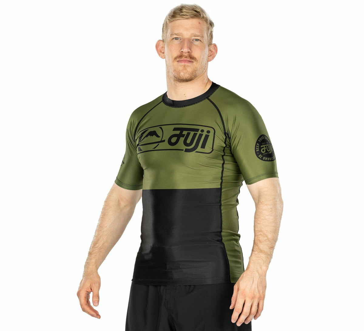 MMA Rashguard Short Sleeve Compression Top for BJJ & Training - Green