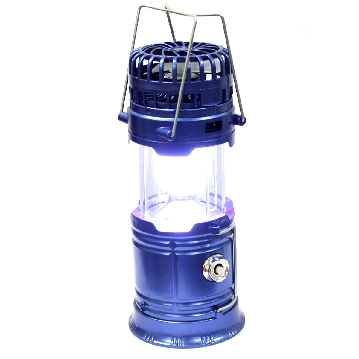Rechargeable Solar Camping Lantern with Fan & Power Bank - Water Resistant LED Light