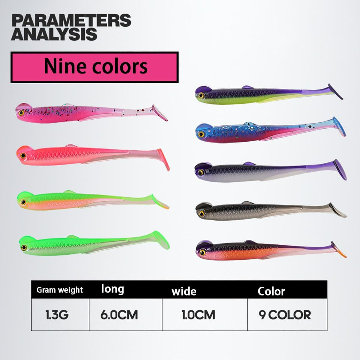 20PCS Soft Plastic Bass Lures Paddle Tail Swimbaits for Freshwater Fishing