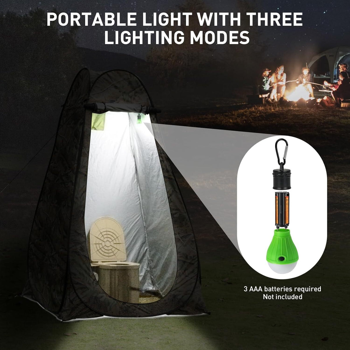 Portable Camping Toilet with Pop-Up Privacy Tent Folding Camp Bathroom