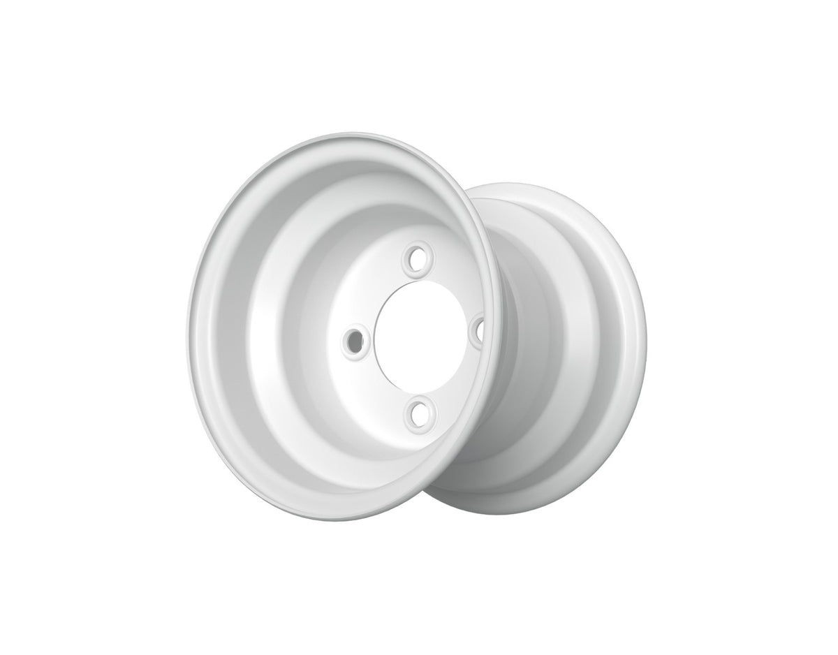 Golf Cart Wheel and Tire Assembly - 8 Inch White Steel, Universal Fit