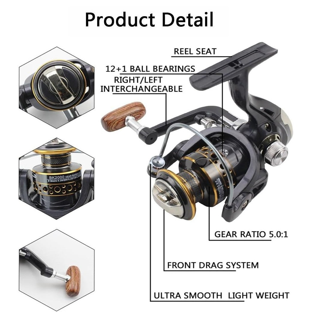 Carbon Fiber Telescopic Fishing Rod and Reel Combo - Saltwater & Freshwater Portable Kit