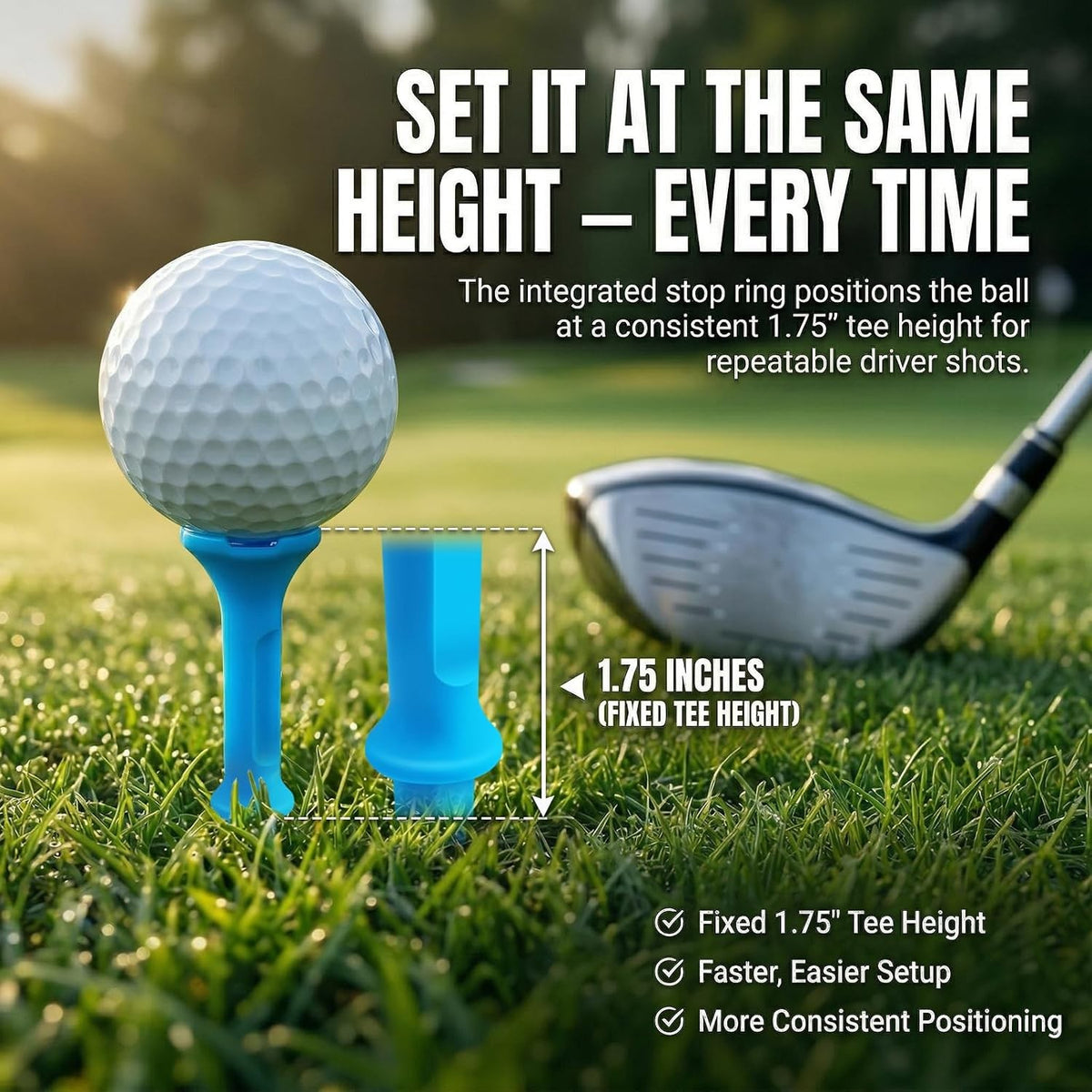 Mixed Size Stepped Golf Tees Set - 110/150 Count, 3-1/4 & 1-1/2 Inch, Durable Plastic
