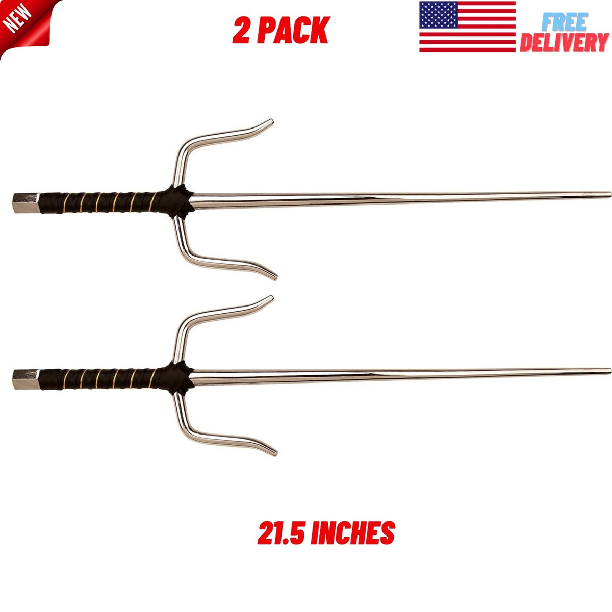 Stainless Steel Martial Arts Training Sais Set - Practice Cosplay Weapons