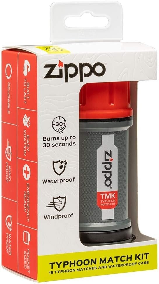 Windproof Waterproof Match Kit with Strike Pads - Reusable Fire Starter for Camping & Survival
