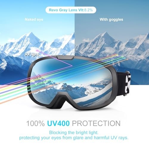 OTG Ski Goggles for Men & Women - Anti-Fog UV Protection Snowboard Goggles