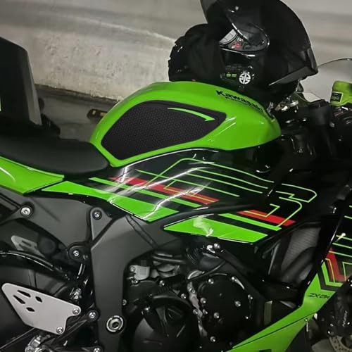 Motorcycle Tank Grip Protector Pads Anti-Slip Honeycomb Green for Kawasaki ZX-6R