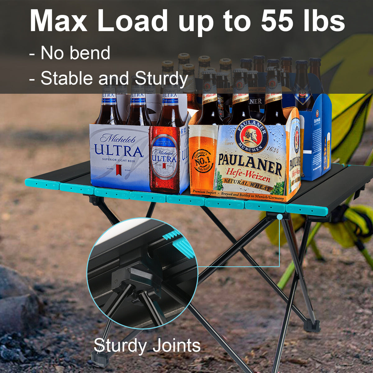 Portable Folding Camping Table Aluminum Outdoor Picnic & BBQ Surface