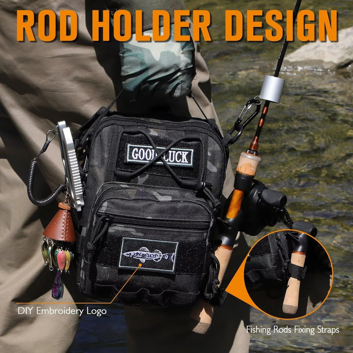 Waterproof Fishing Tackle Backpack with Multiple Compartments - Outdoor Shoulder Bag