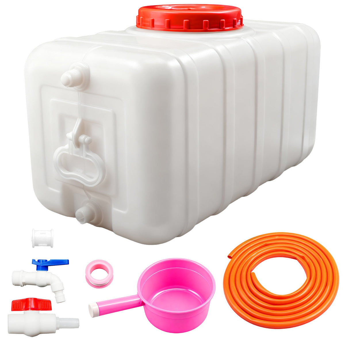 Portable Water Tank with Spigot and Hose for Camping Emergency Water Storage