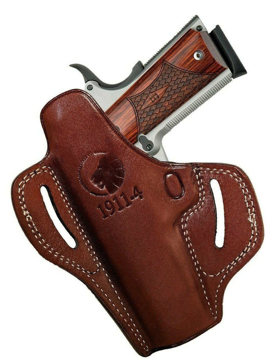 1911 Leather Holster Right Hand OWB Gun Holster Fits 4.25" 1911 Models