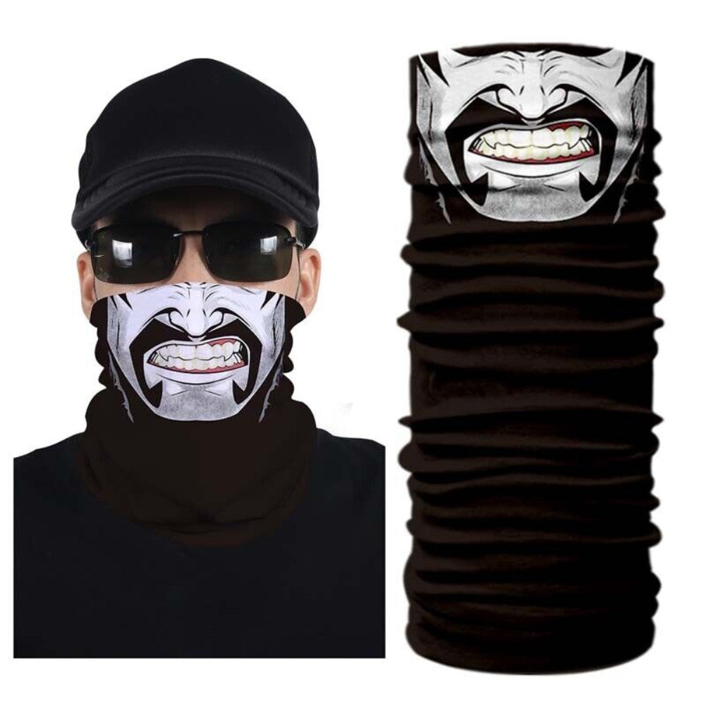 Unisex 3D Skull Neck Gaiter Face Mask - UV Protection, Multi-Way Wearable