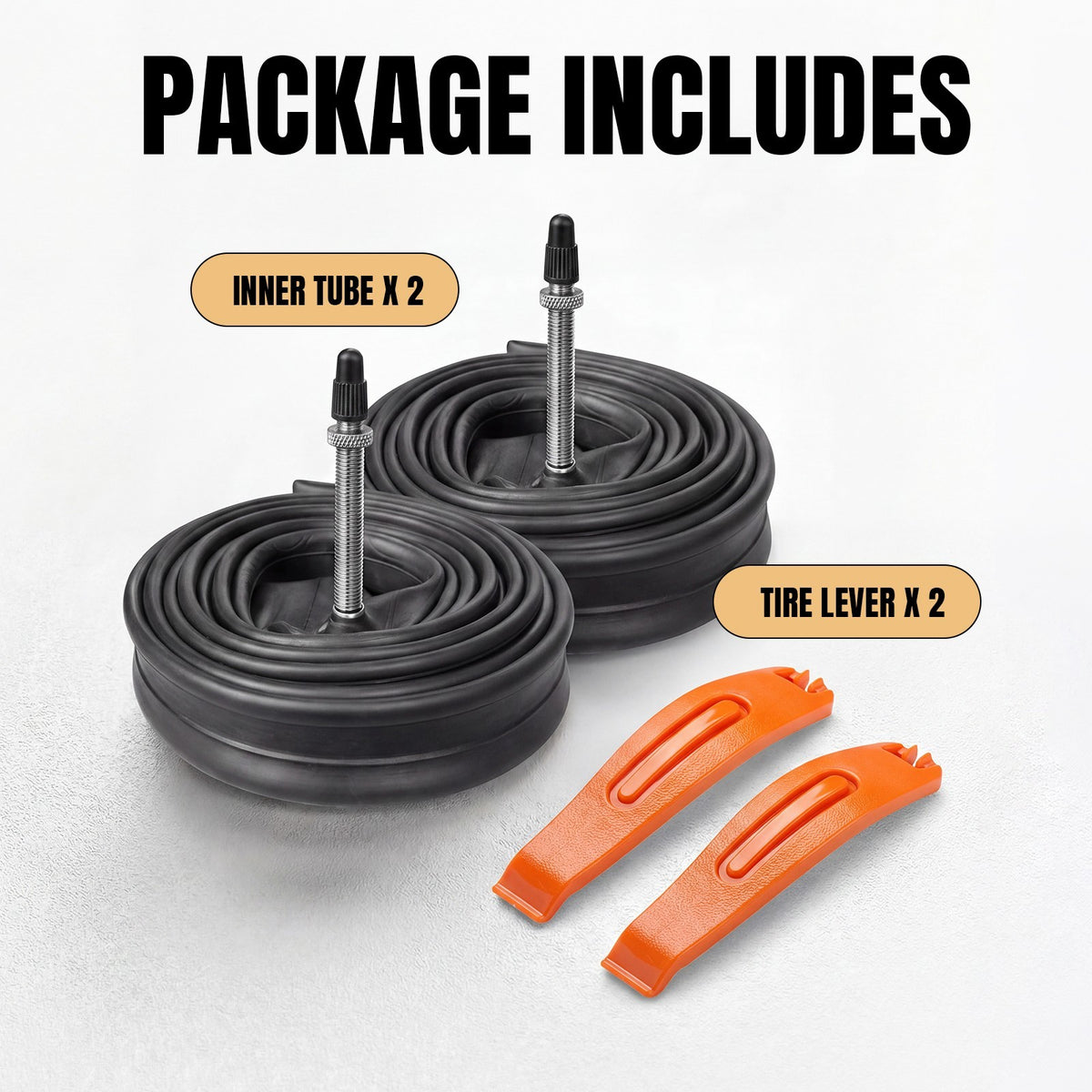2PCS Bike Inner Tube 700x25c-32c for Road Bikes with Presta Valve - Durable Butyl Rubber