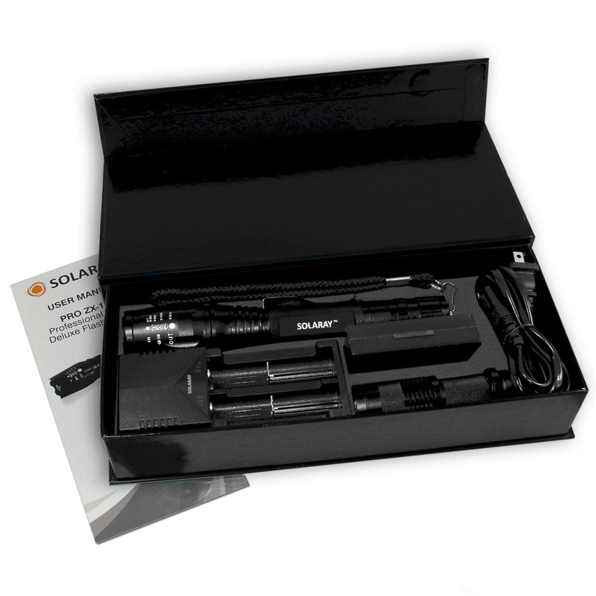 18650 LED Tactical Flashlight Kit with Zoom and 5 Light Modes