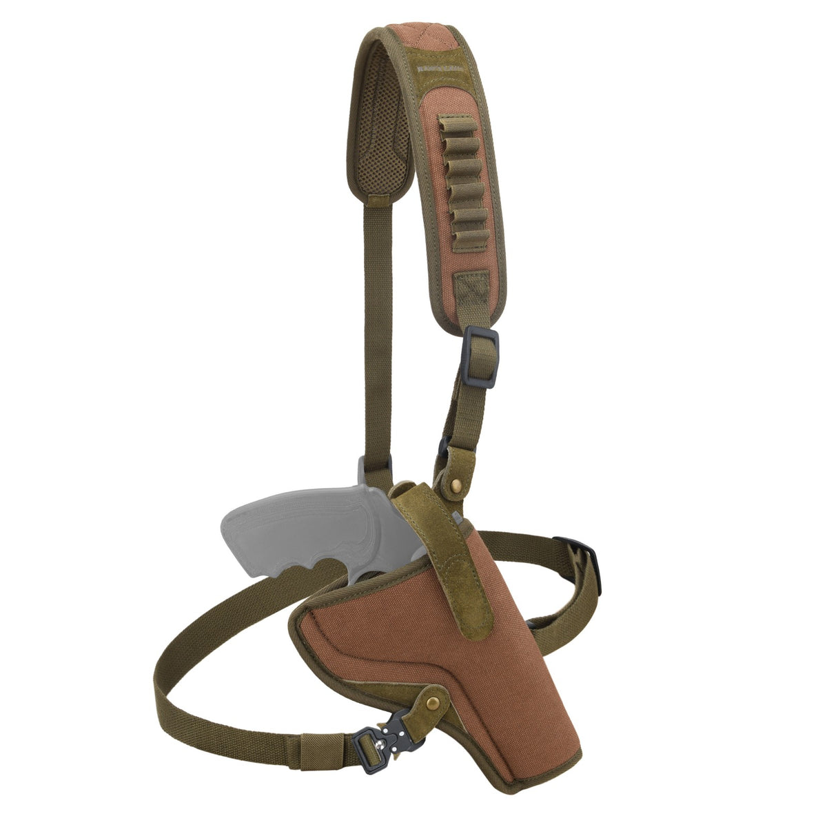 Canvas Gun Holster with 6 Shell Slots for Revolvers Up to 6" - Chest Carry