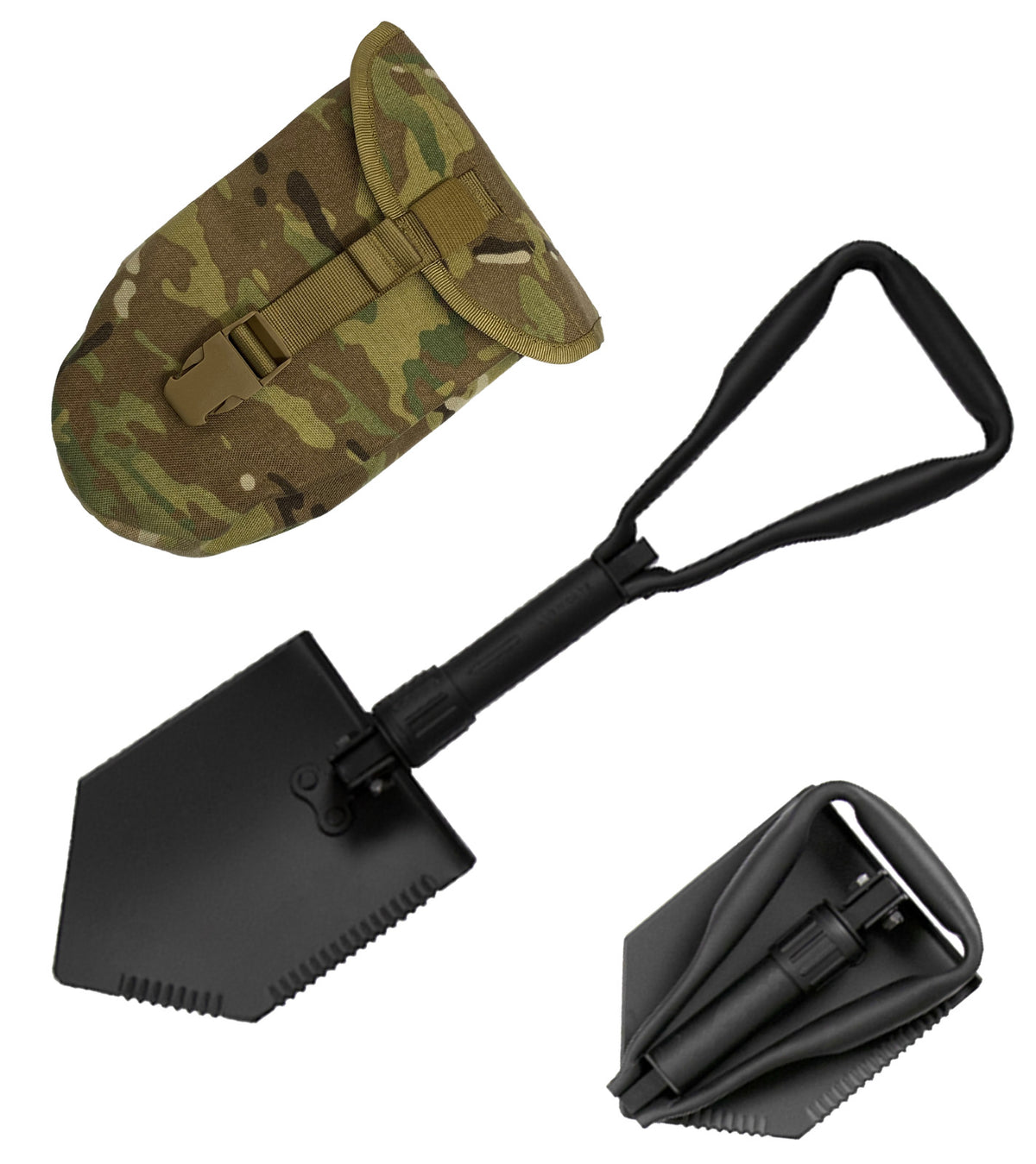 Military Style Folding Entrenching Shovel with OCP Cover