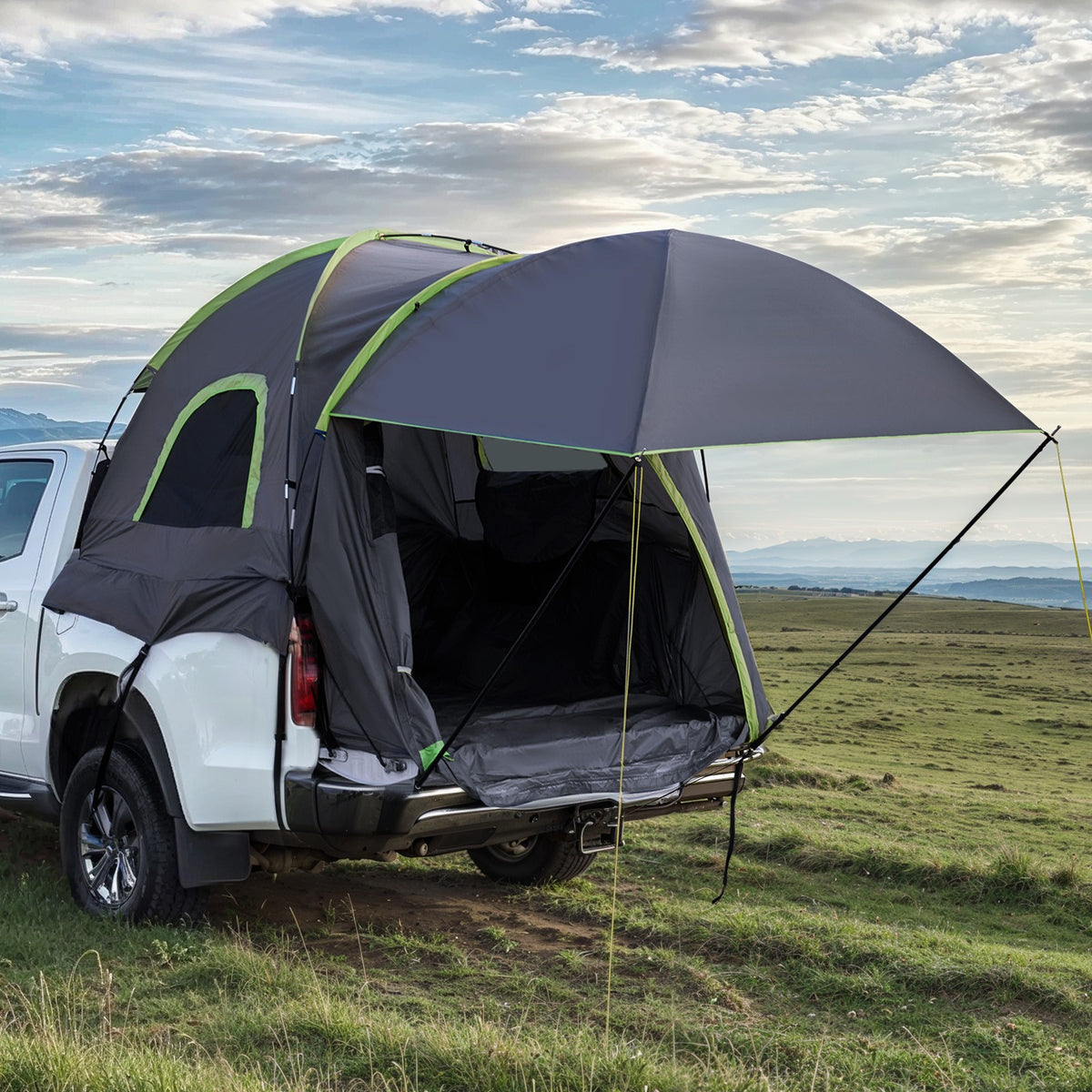 5.0-5.2ft Truck Bed Tent with Awning for Outdoor Camping, Waterproof 210D Oxford