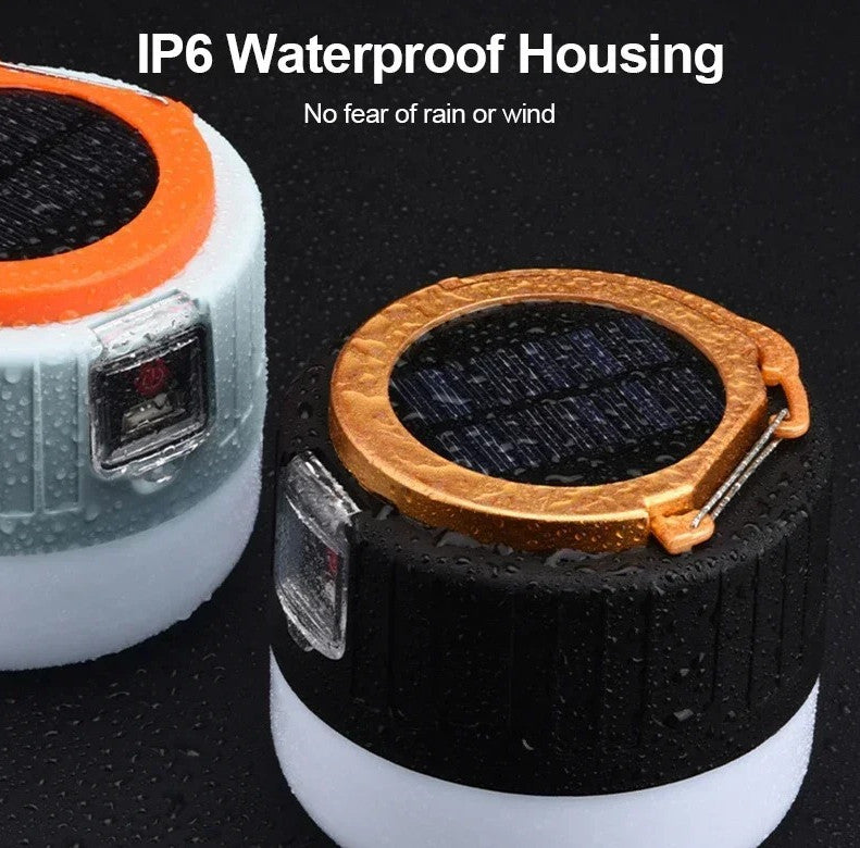 Solar LED Camping Lantern Power Bank Waterproof Emergency Light