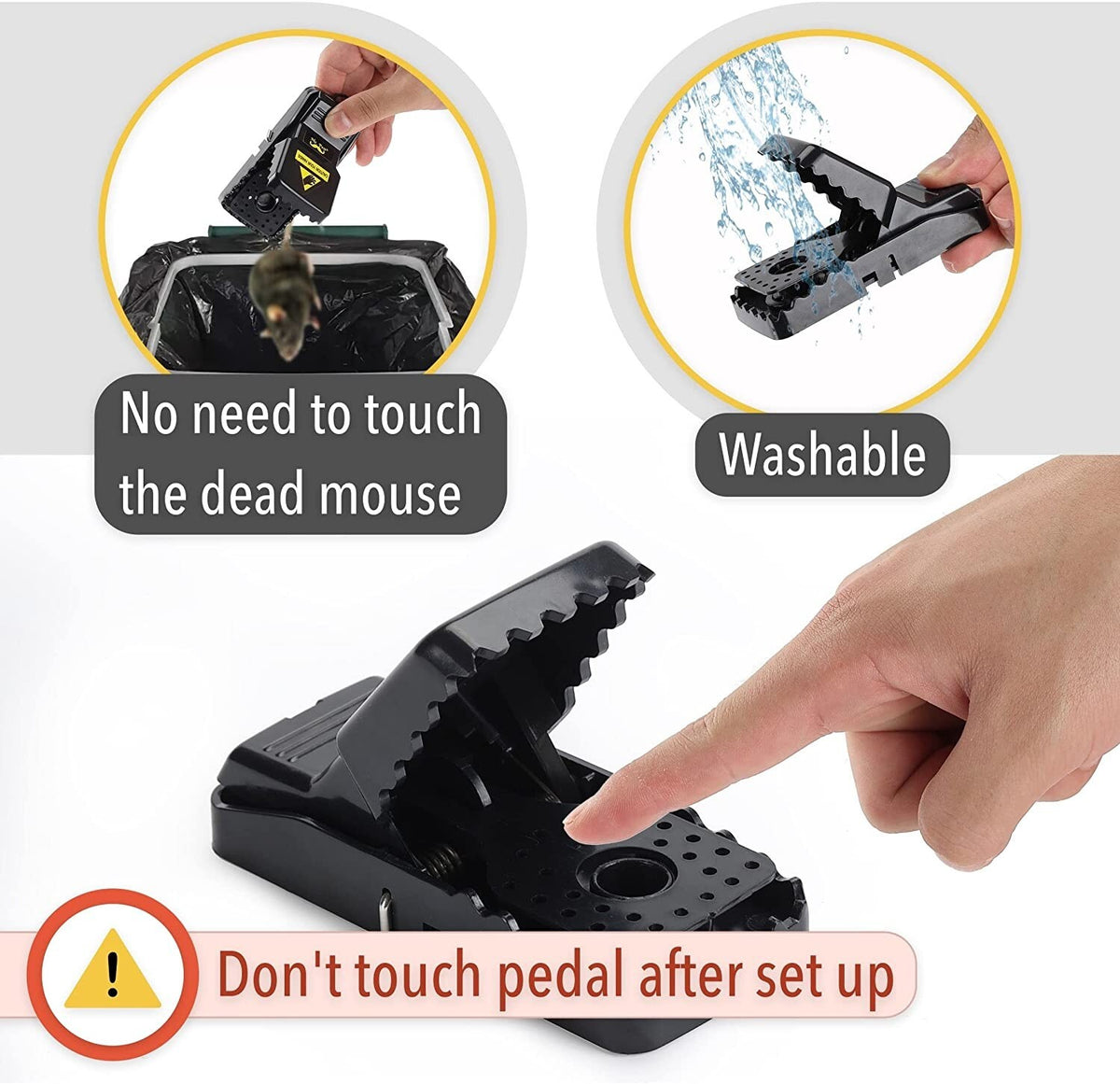 Reusable Heavy Duty Mouse Traps 2-Pack for Indoor Outdoor Rodent Control