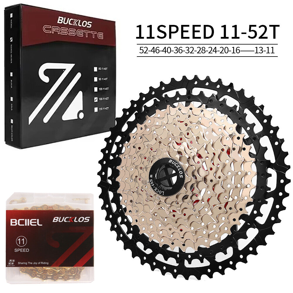 Bike Cassette and Chain Set for Shimano SRAM 8-12 Speed, 11-52T