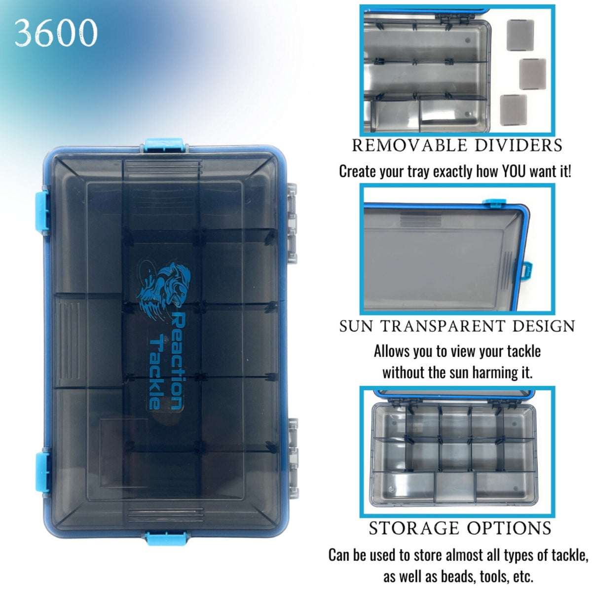 Fishing Tackle Box Trays 4 Pack - Organize Lures, Hooks & Accessories