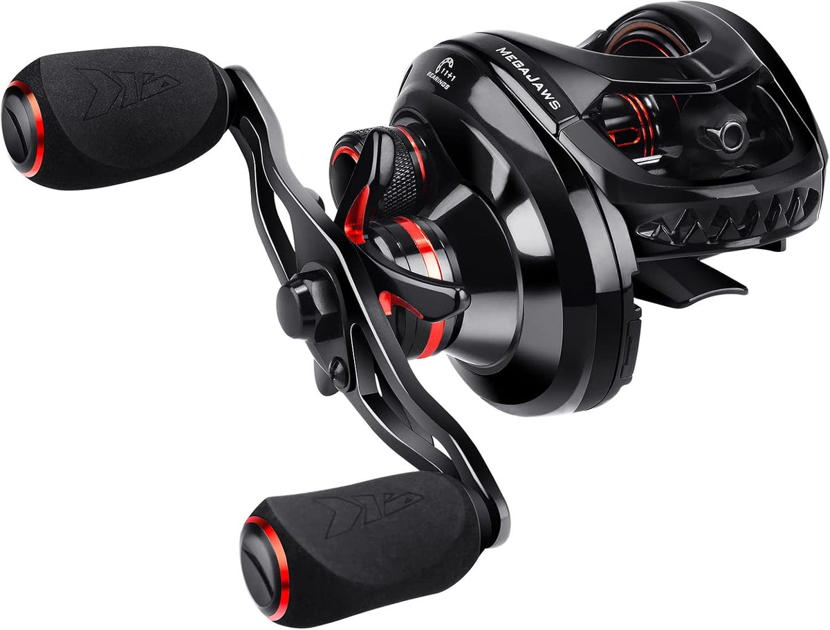 Baitcasting Fishing Reel Lightweight High Speed Max Drag 17.6 lb - Right Hand