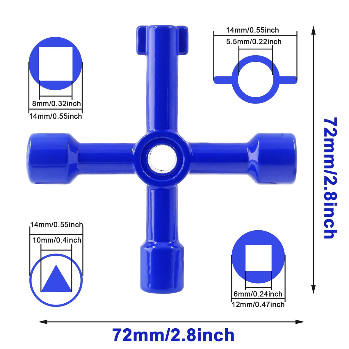 Multi-Function Utility Key Set for Electric, Gas, Water Cabinets - 3 Pieces
