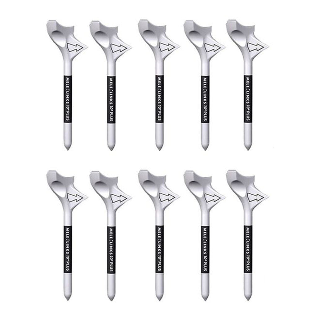 10-Pack Golf Tees 10° Oblique Diamond Shape Impact-Resistant Support Base