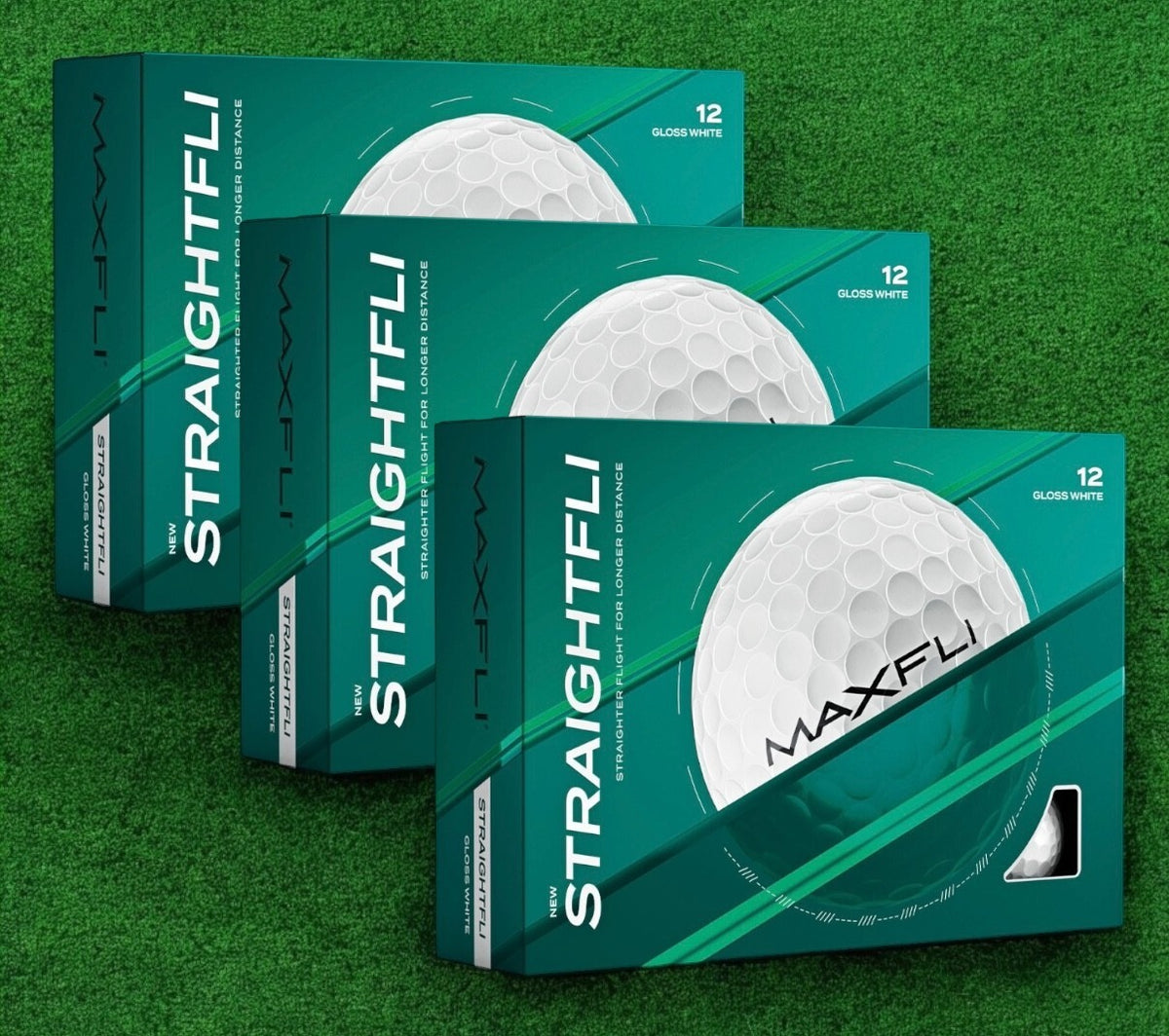 Maxfli Golf Balls Bulk 36 Pack - Gloss White, 20% Straighter Flight