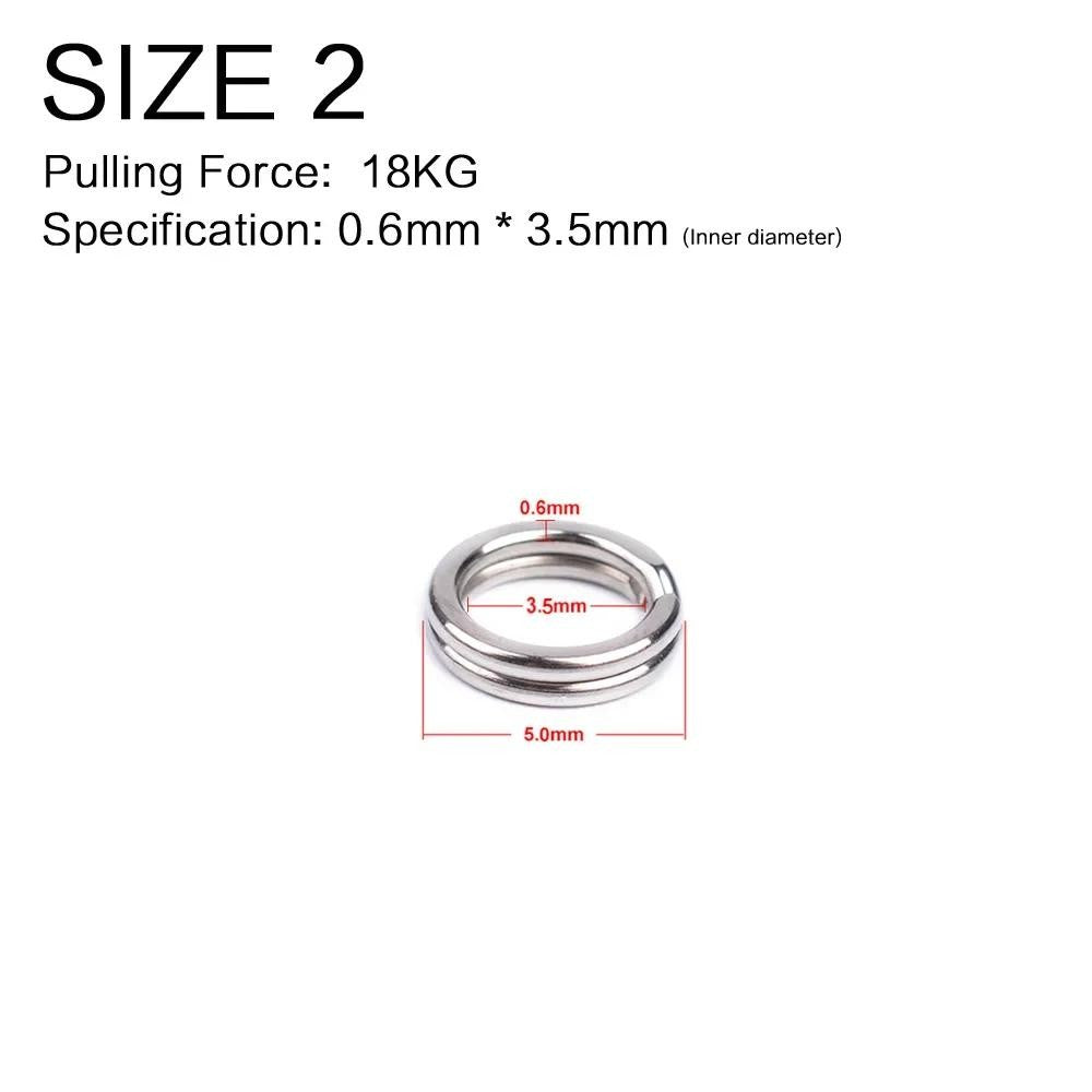 Heavy Duty Stainless Steel Fishing Split Rings 0#-12# for Crankbaits & Lures, 100Pcs
