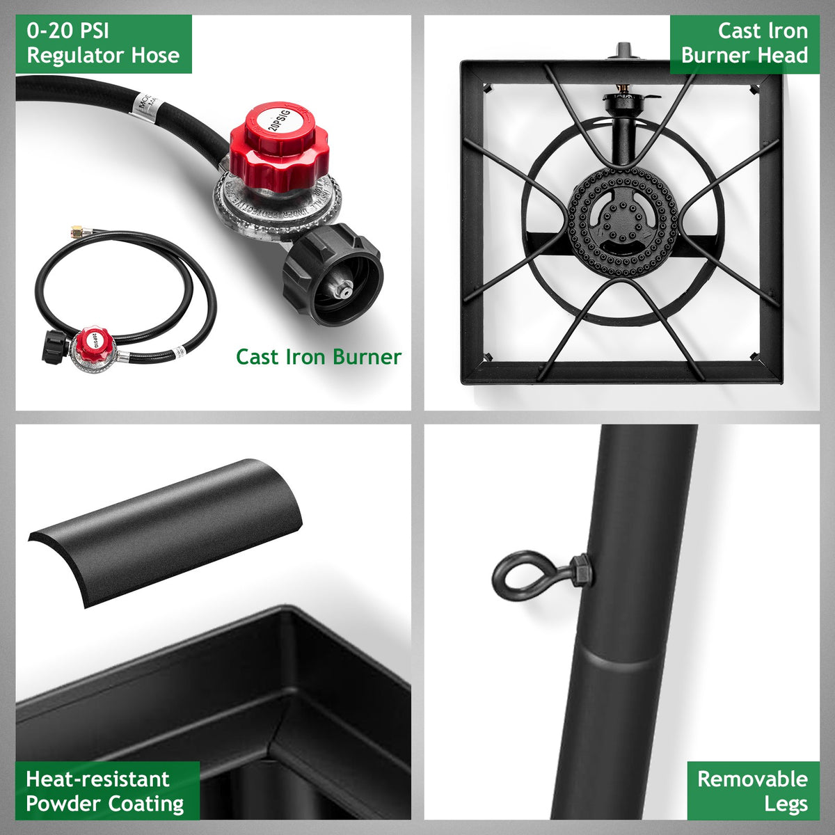 Portable Propane Burner Stove with 1-4 Gas Burners for Outdoor Cooking and Camping