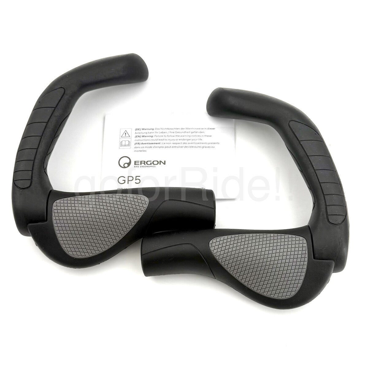 Ergon GP5 Large Lock-On Bike Grips for Touring & E-Bikes Black/Gray