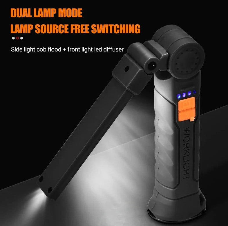 USB Rechargeable COB LED Work Light with Magnetic Base and Multiple Modes