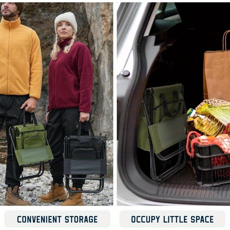 Portable Folding Camping Chair with Backrest Lightweight Compact Stool