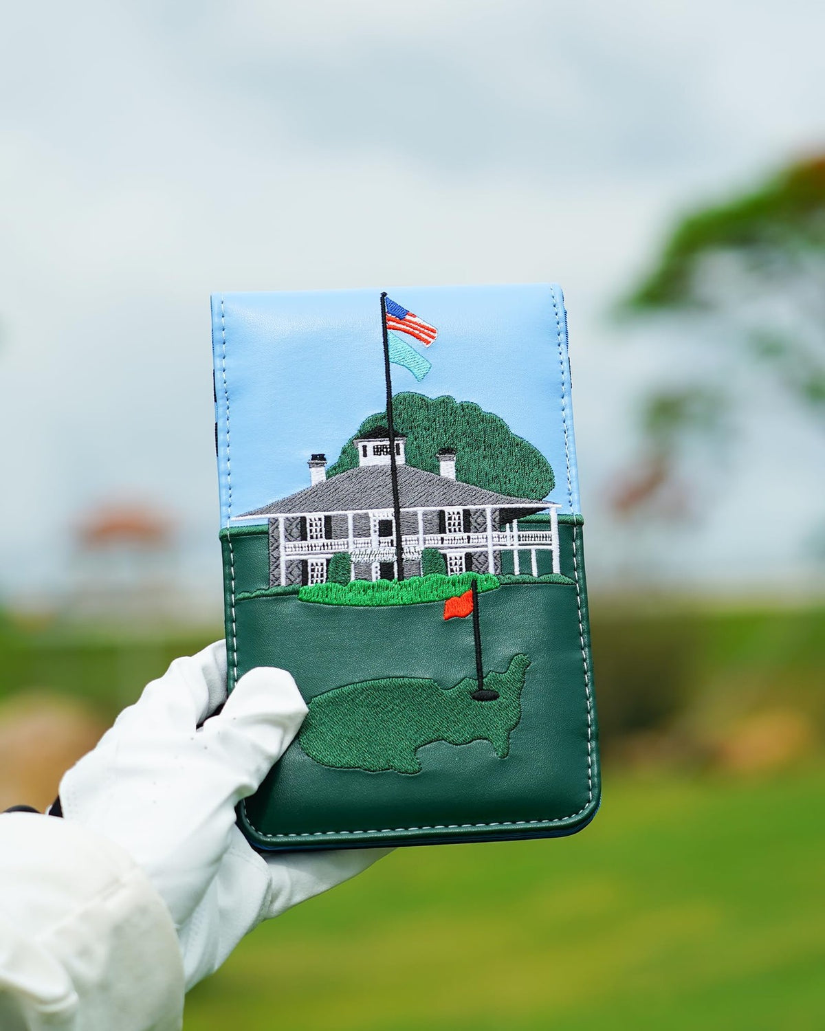 Golf Scorecard Holder Waterproof Leather Yardage Book Cover with Clover Design