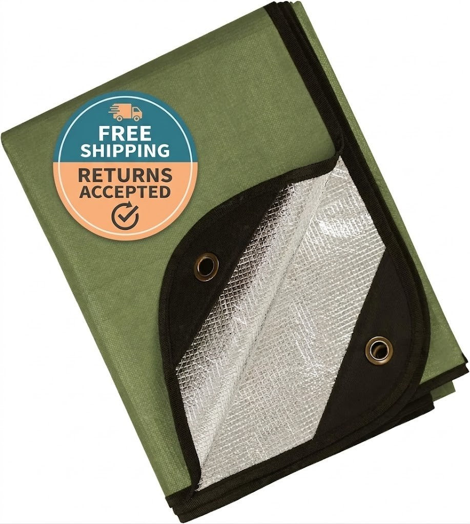 Heavy Duty Emergency Survival Blanket - Reflective Thermal Tarp for Camping & Outdoors